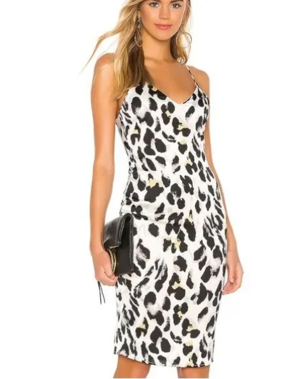 Superdown Fierra Leopard Print Satin Midi Dress Size XS RETAIL $76